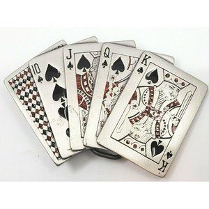 Pewter Unisex Casino Poker Gambling Full House Car